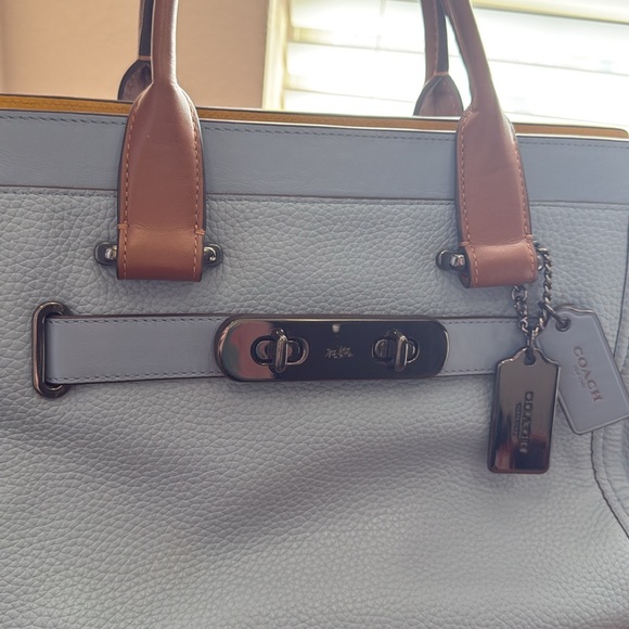 Coach blue pebbled leather bag - Picture 2 of 6